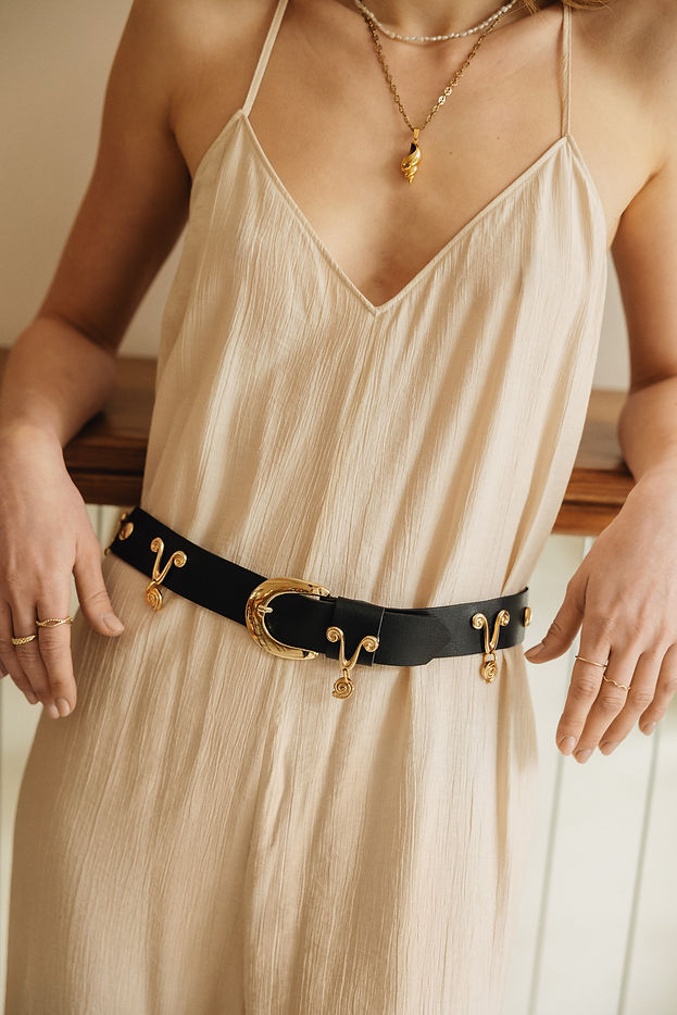 "DROP BABY DROP" BLACK GOLD BELT