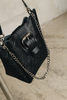 "MISSING" BLACK NICKEL LEATHER BAG