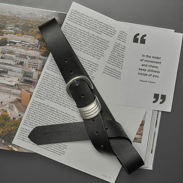 "MINIMAL" BLACK NICKEL BELT