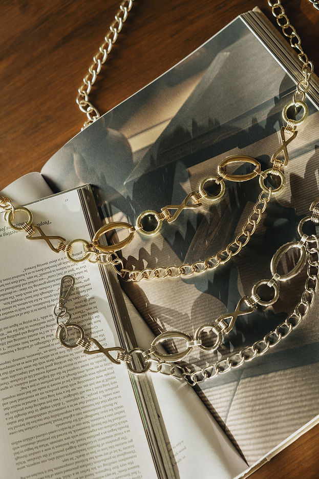 "DANCING WITH MY SELF" GOLD CHAIN BELT