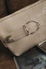 "RHIANNON" BEIGE NICKELCLUTCH BAG