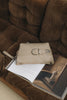 "RHIANNON" BEIGE NICKELCLUTCH BAG