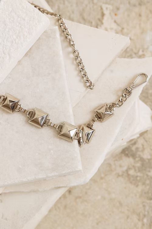 "RECKLESS" SILVER CHAIN BELT