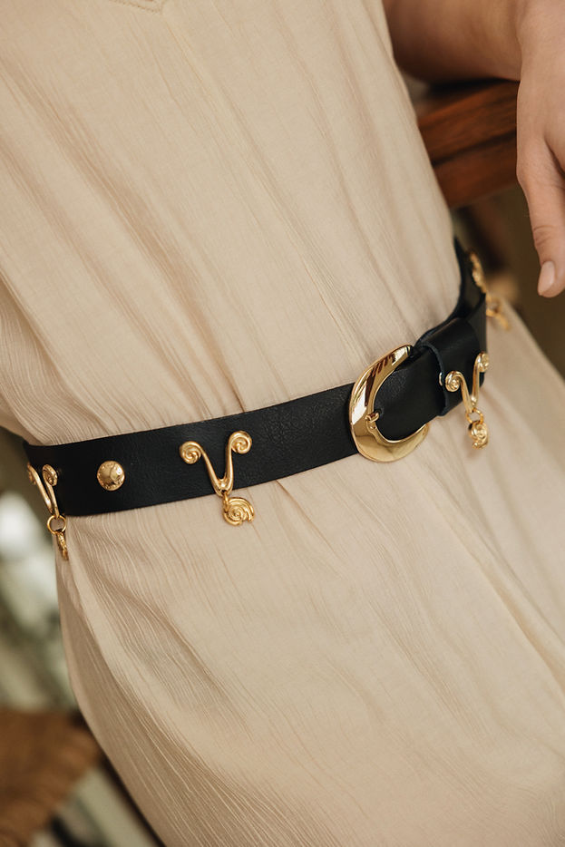 "DROP BABY DROP" BLACK GOLD BELT