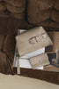 "RHIANNON" BEIGE NICKELCLUTCH BAG