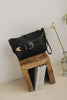 "RHIANNON" BLACK GOLD CLUTCH BAG