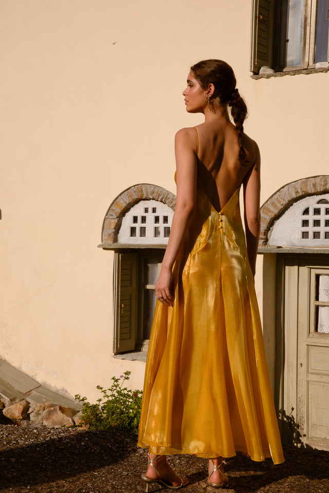 FENELLA DRESS GOLD YELLOW