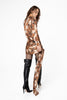 BROWN DAHLIA MINI WRAP TIE DETAIL DRESS