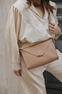 "SKY" MOCHA GOLD SHOULDER BAG