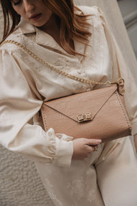 "SKY" MOCHA GOLD SHOULDER BAG