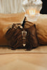 "AERIALS" CHOCOLATE SUEDE GOLD SHOULDER BAG