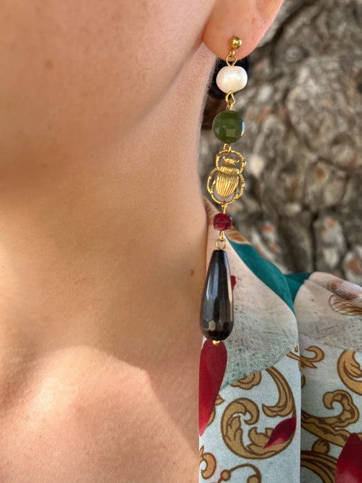 HORNBILL GEMSTONE EARRINGS