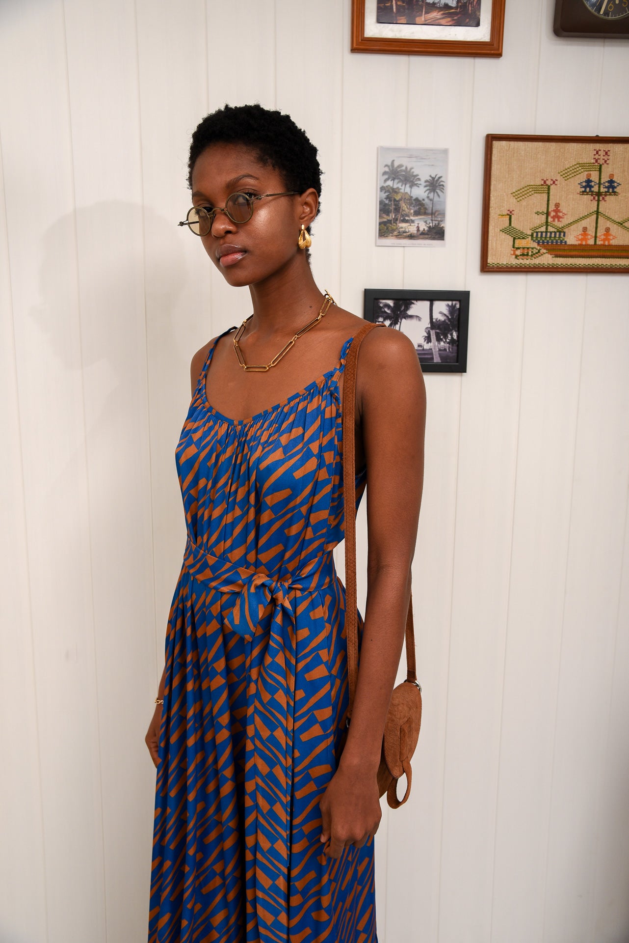 island cocktail dress Zimmermann Mahon Island Tie Shoulder Picnic Midi Dress