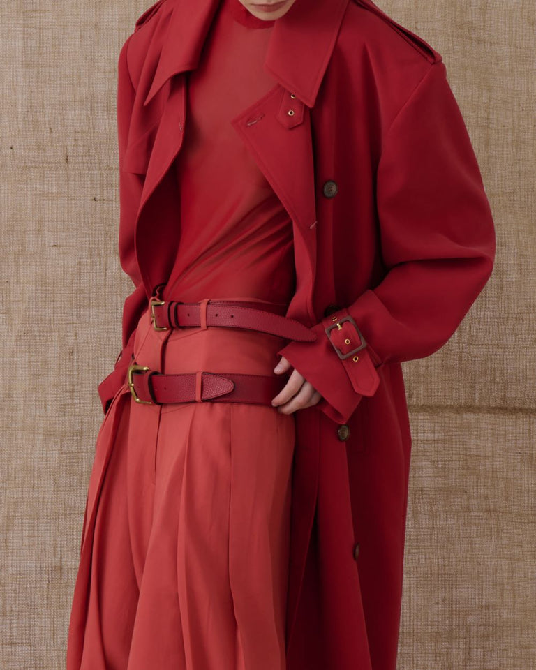 SANGUINE RED TRENCH COAT