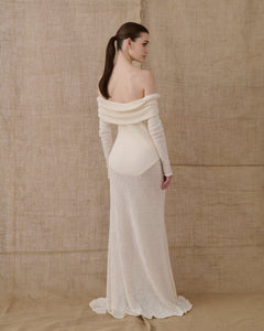 ECRU CROCHETED MAXI DRESS