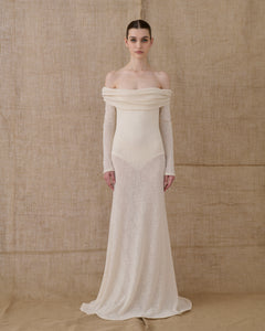 ECRU CROCHETED MAXI DRESS