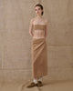 BEIGE MIDI SUEDE SKIRT