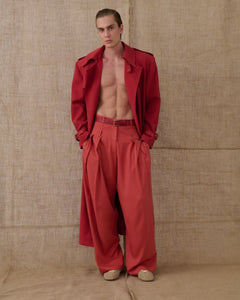 SANGUINE RED TRENCH COAT