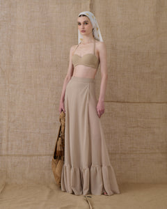 BEIGE RUFFLED SKIRT