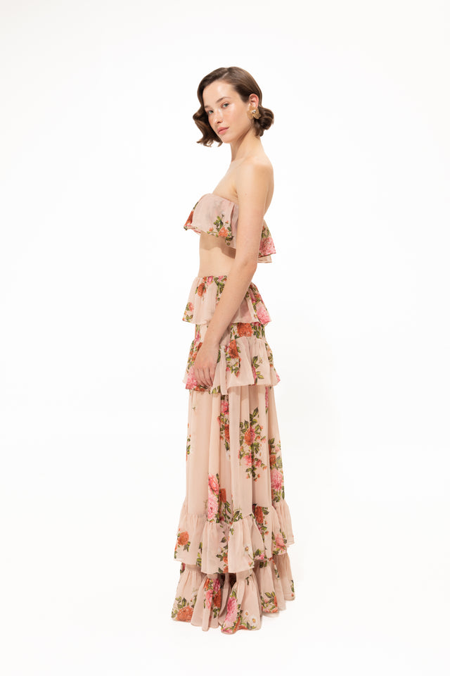 PINK ROMANCE RUFFLED SKIRT