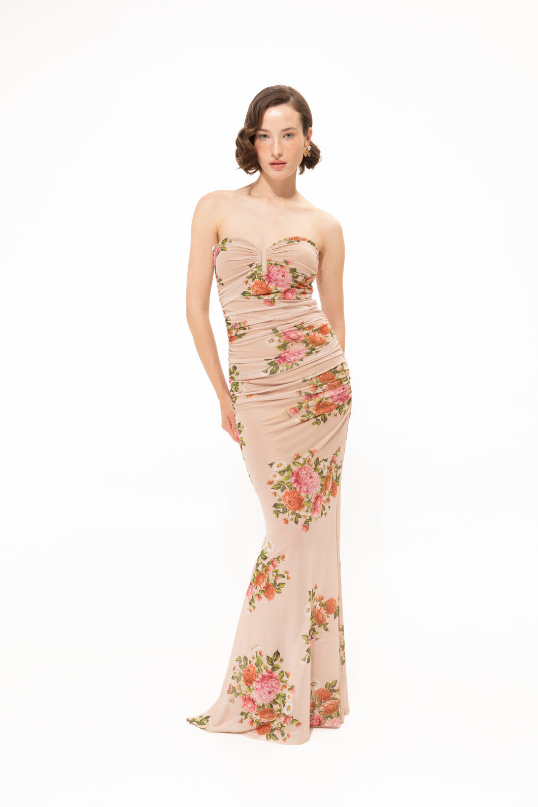 PINK ROMANCE STRAPLESS MESH DRESS