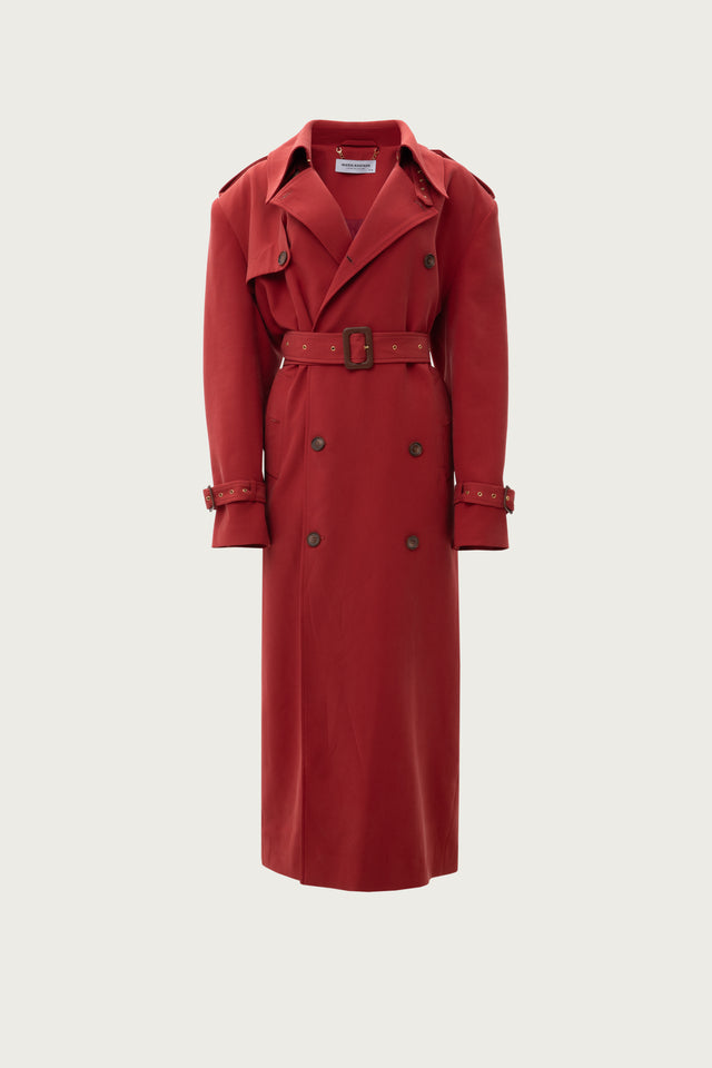 SANGUINE RED TRENCH COAT