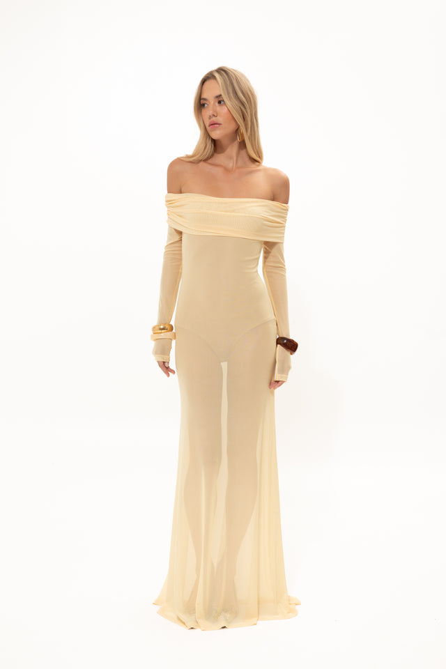 CHAMOMILE YELLOW MESH DRESS