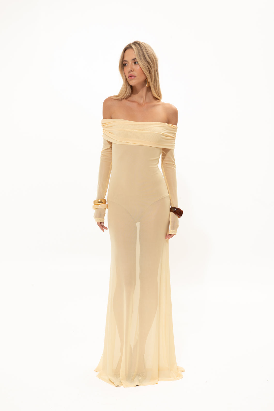 CHAMOMILE YELLOW MESH DRESS