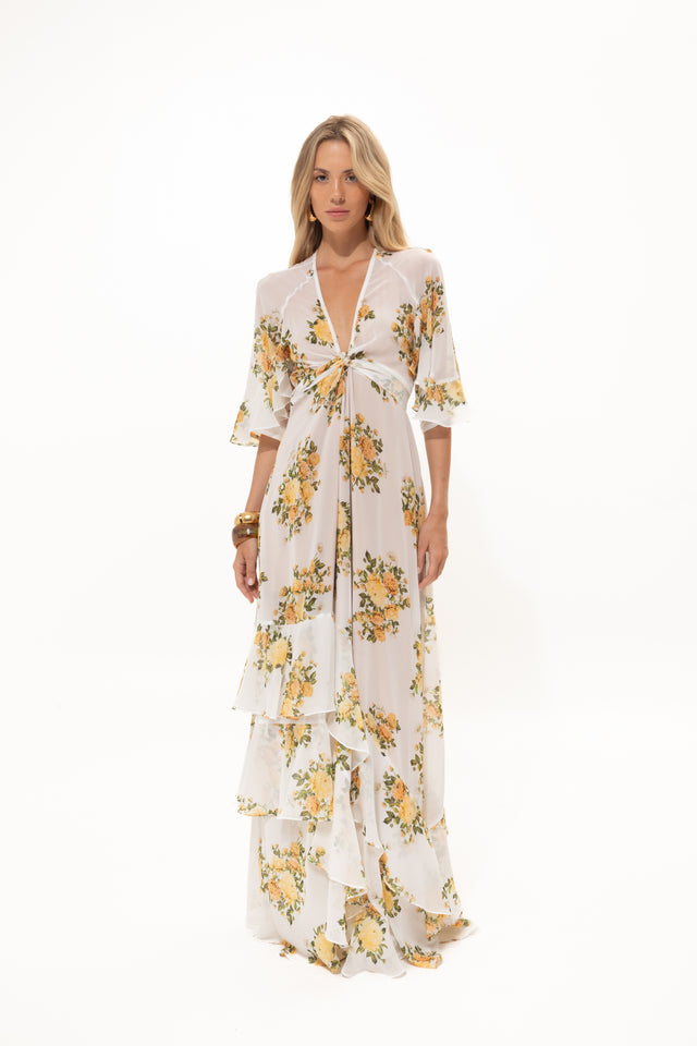 YELLOW FLOWER “JUNE” DRESS