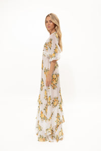 YELLOW FLOWER “JUNE” DRESS