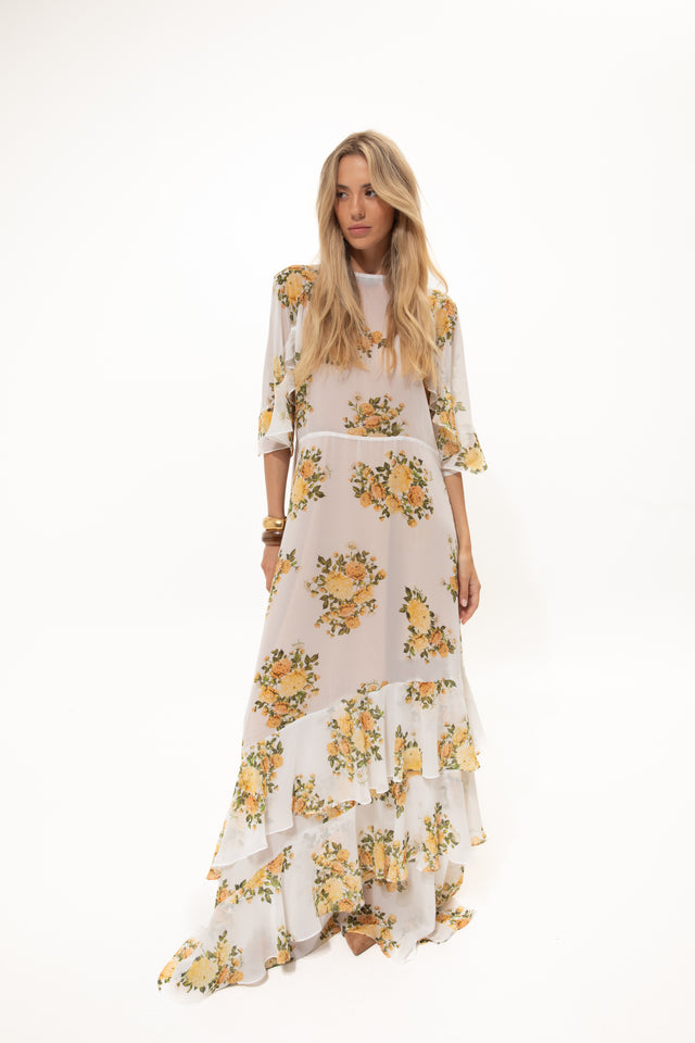 YELLOW FLOWER “JUNE” DRESS