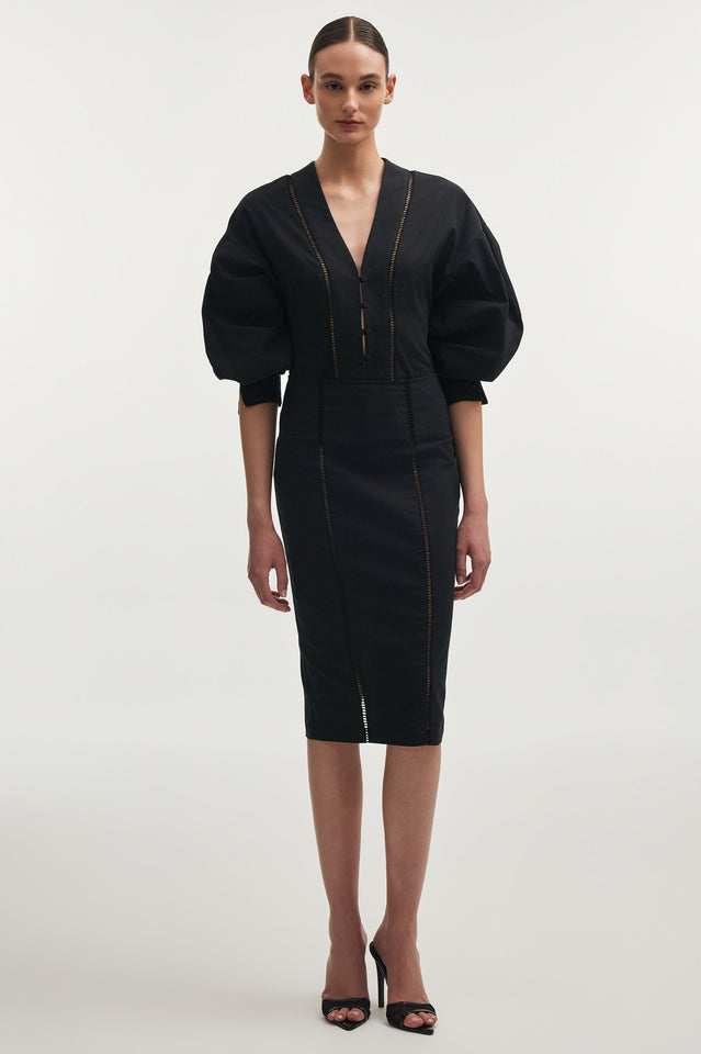 DAMA MIDI SKIRT BLACK