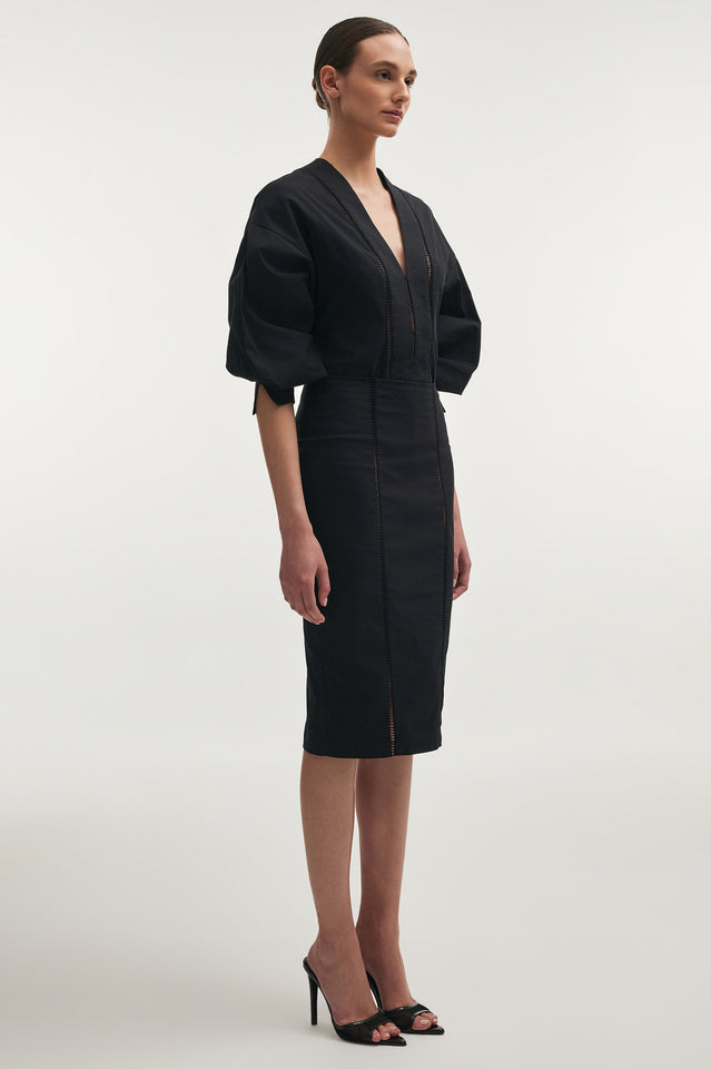DAMA MIDI SKIRT BLACK
