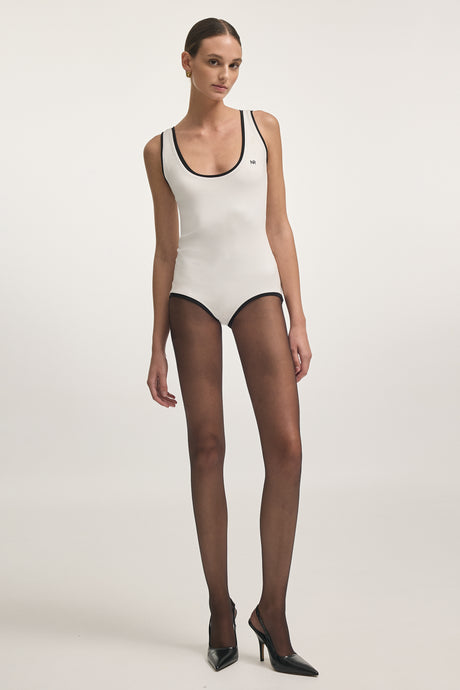 CLAUDIA SLEEVELESS BODYSUIT OFF WHITE