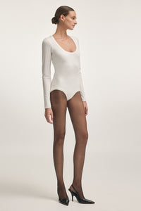 CLAUDIA LONGSLEEVE BODYSUIT OFF WHITE