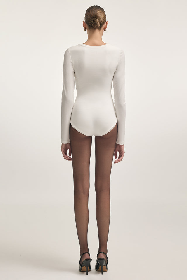 CLAUDIA LONGSLEEVE BODYSUIT OFF WHITE