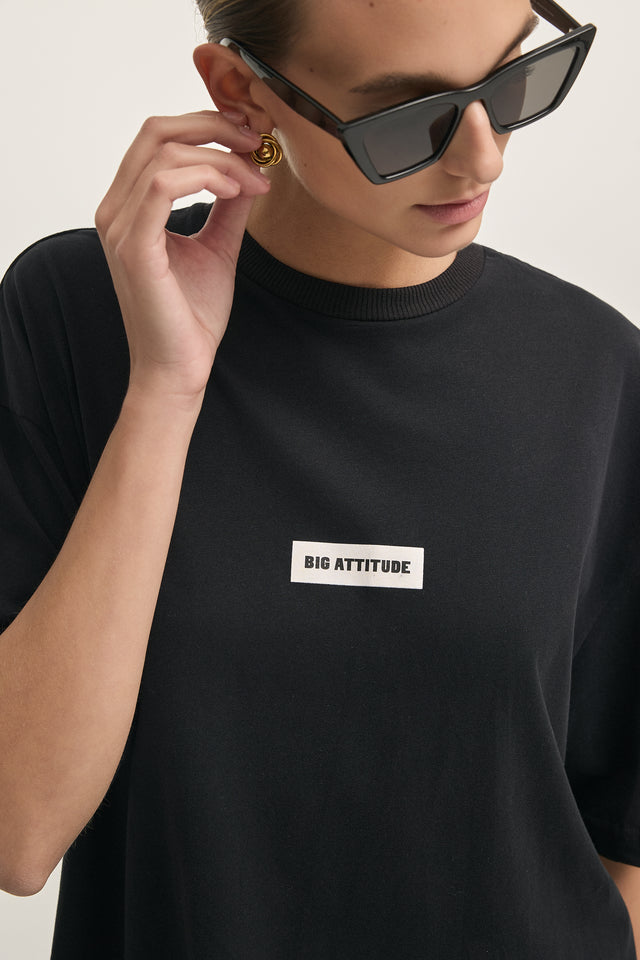 BIG ATTITUDE T-SHIRT M/W BLACK