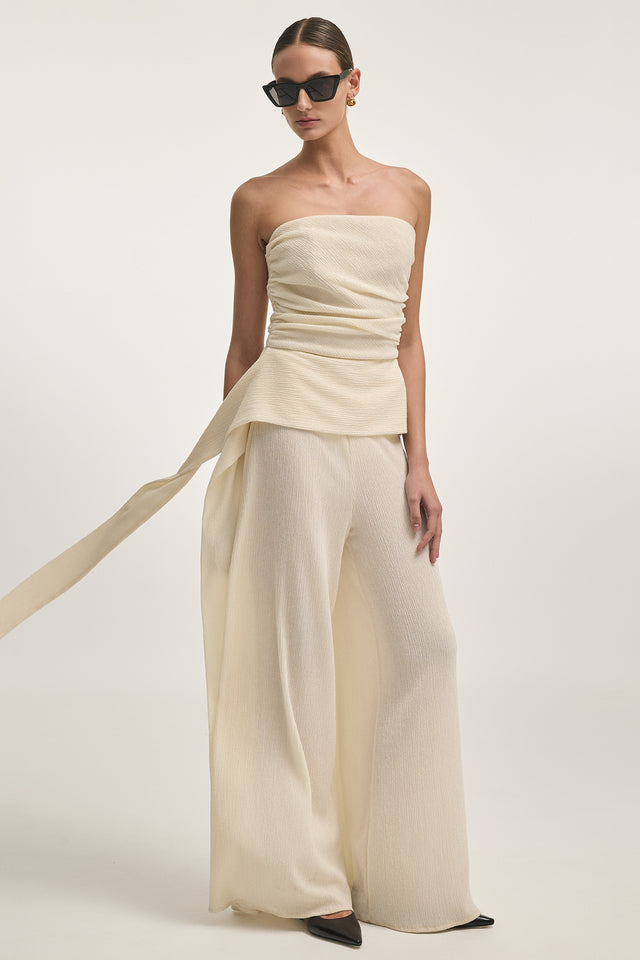 SUBWAY STRAPLESS TOP ECRU