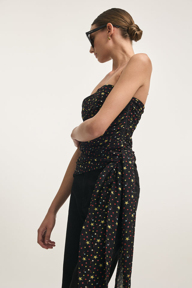 SKYLINE STRAPLESS TOP MULTICOLOR