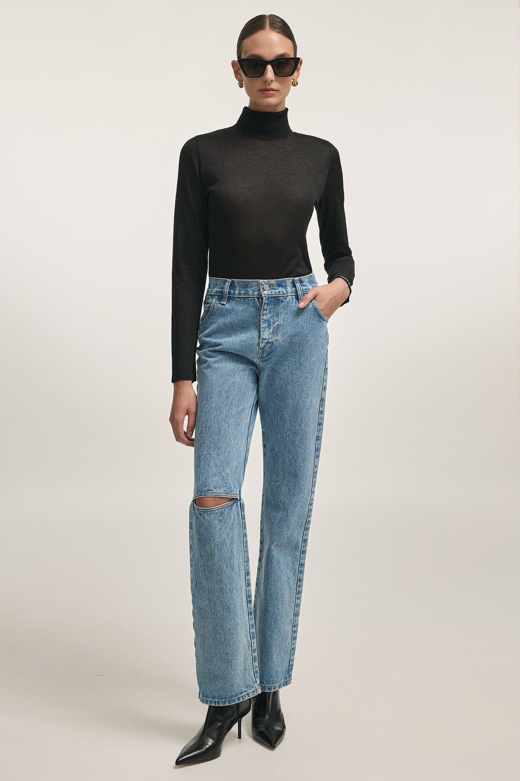 SCANDAL DENIM TROUSERS BLUE