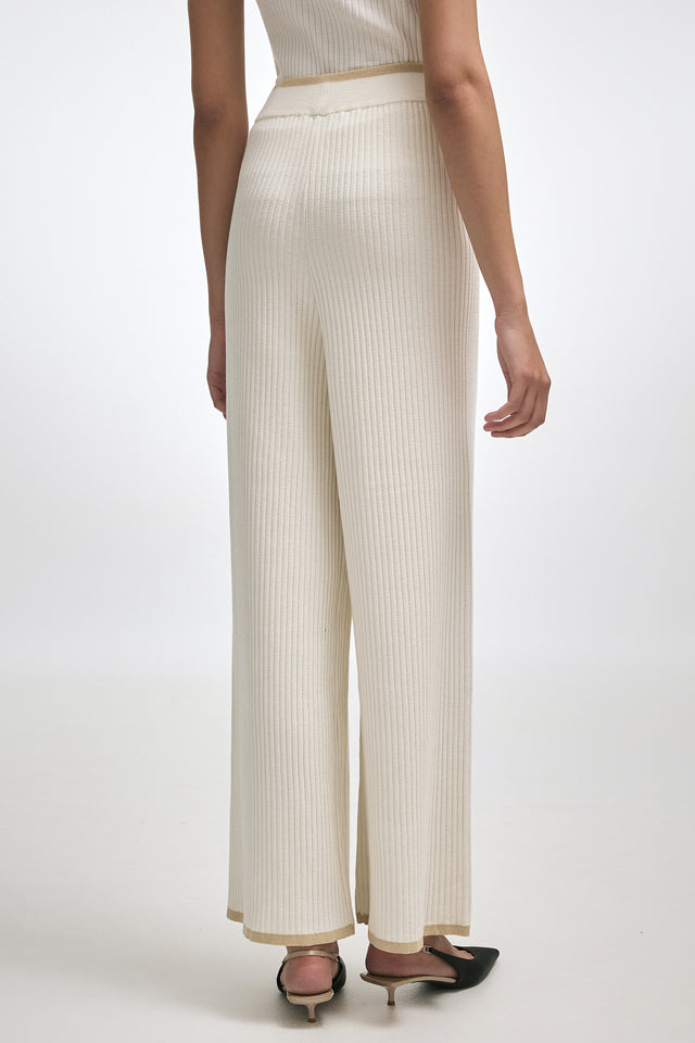ROXANNE KNITTED TROUSERS OFF WHITE