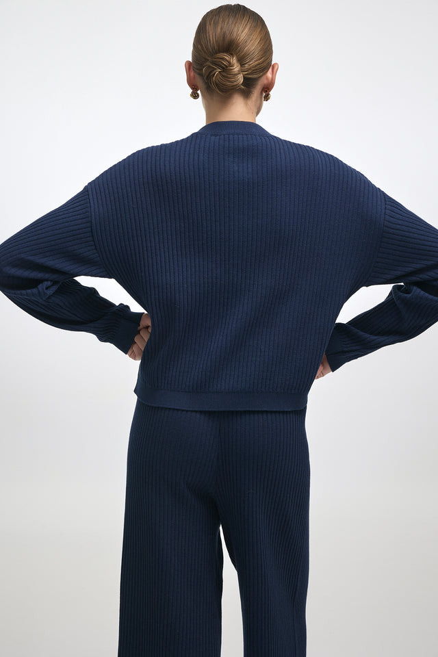 ROXANNE KNITTED CARDIGAN BLUE