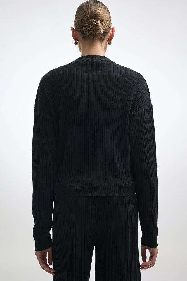 ROXANNE KNITTED CARDIGAN BLACK