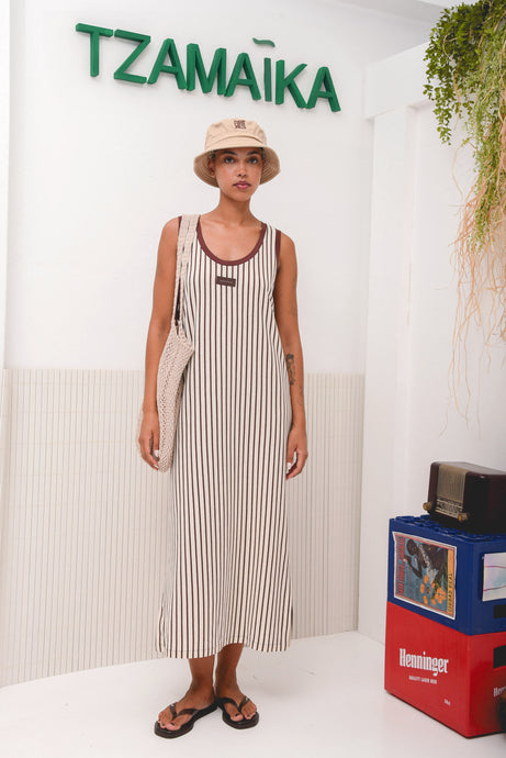 JAMAICA BASKET DRESS BROWN