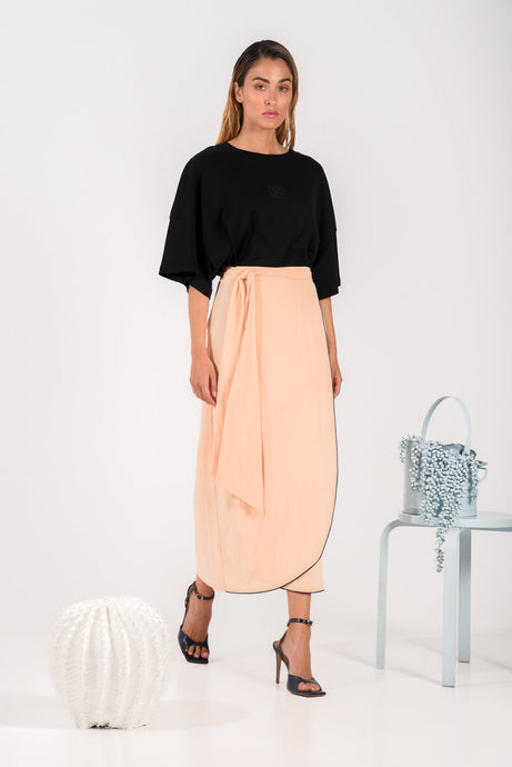 LIZZIE WRAP SKIRT SALMON