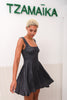 CORAL DRESS BLUE BLACK
