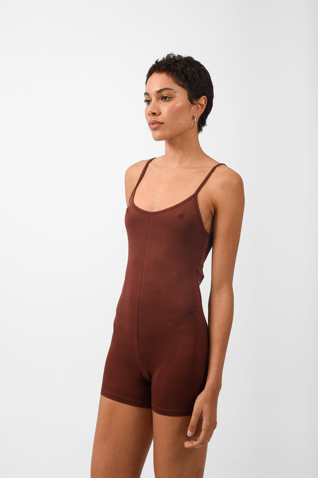 MUSE UNDERGARMENT BODYSUIT SHORTS BROWN