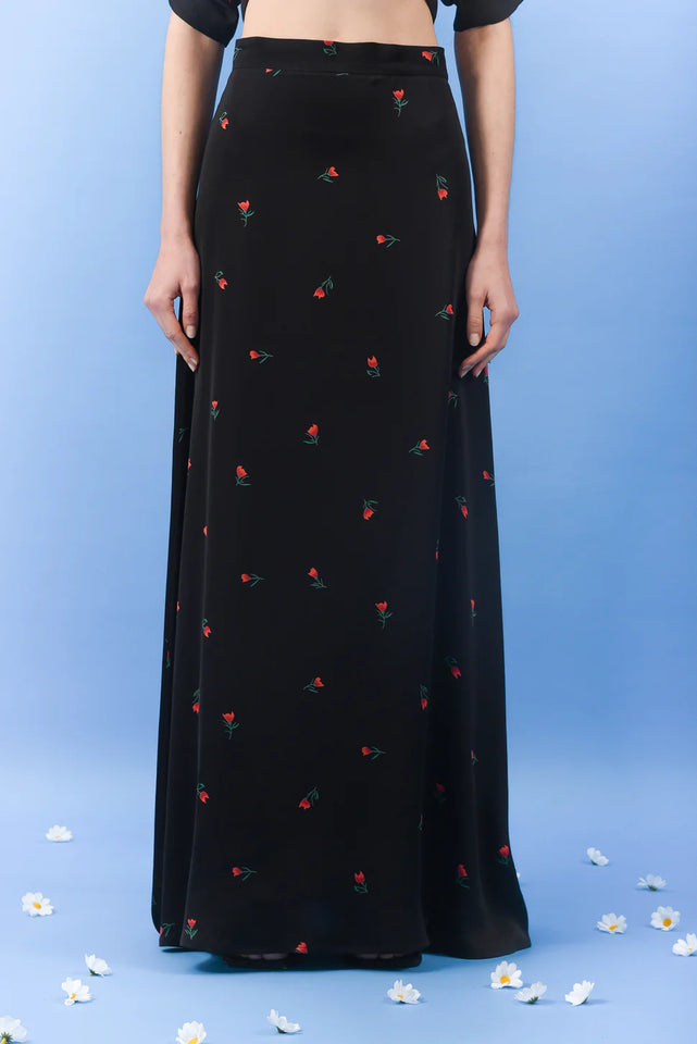 RIVIERA LONG SKIRT BLACK