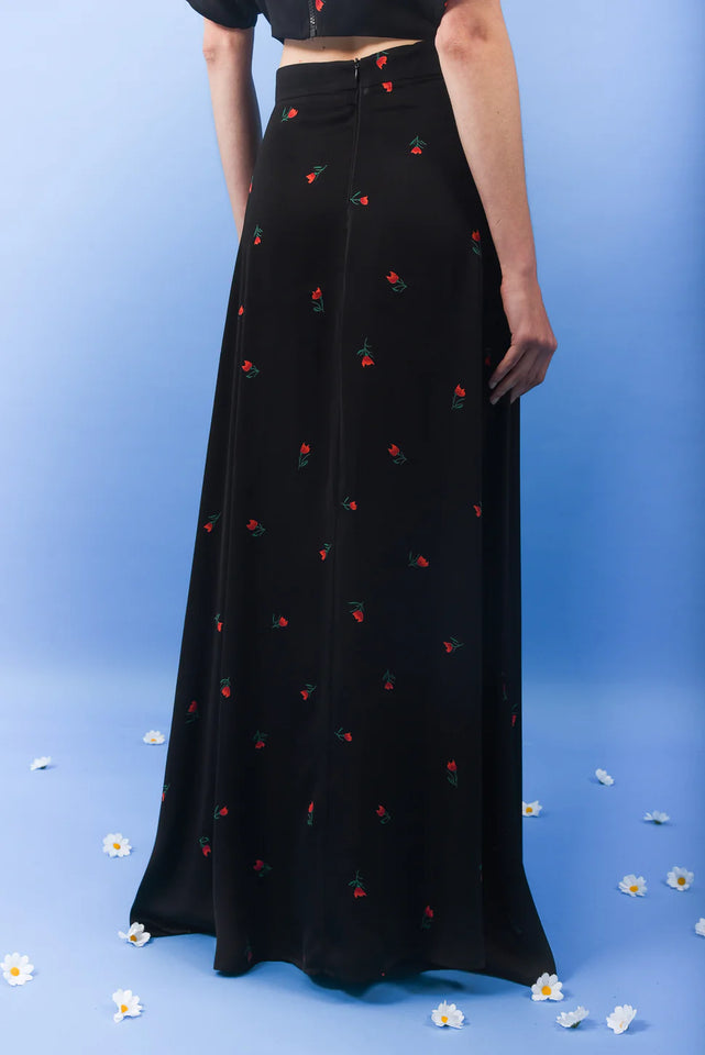 RIVIERA LONG SKIRT BLACK