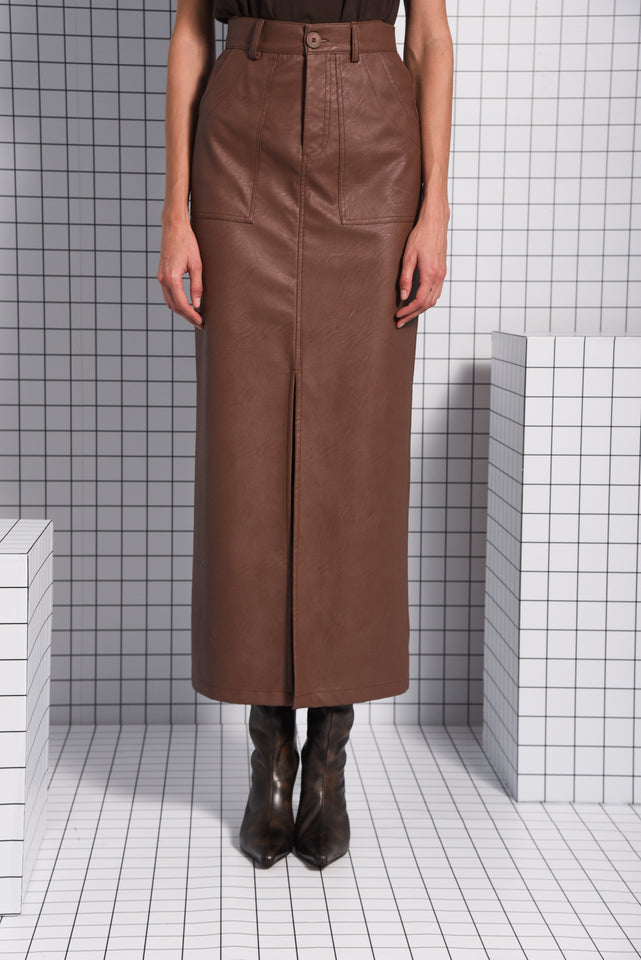 MOMENTUM MAXI SKIRT |BROWN